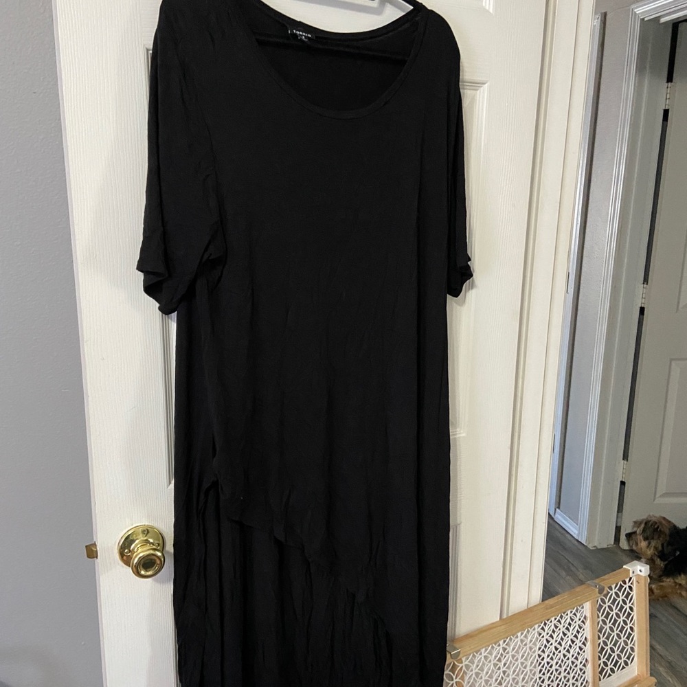 Torrid asymmetrical black cotton top size 3